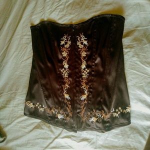 Charlotte Russe brown embroidered corset